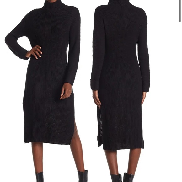 Abound Dresses & Skirts - ABound Turtle Rib Knit Slit Sweater Dress